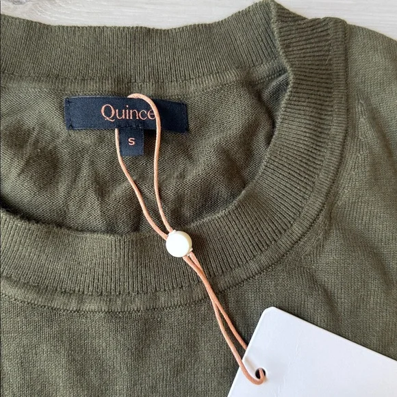 QUINCE WOMEN LIGHTWEIGHT COTTON MODAL RELAXED LONGSLEEVE T-SHIRT GREEN SMALL NWT - Picture 7 of 8